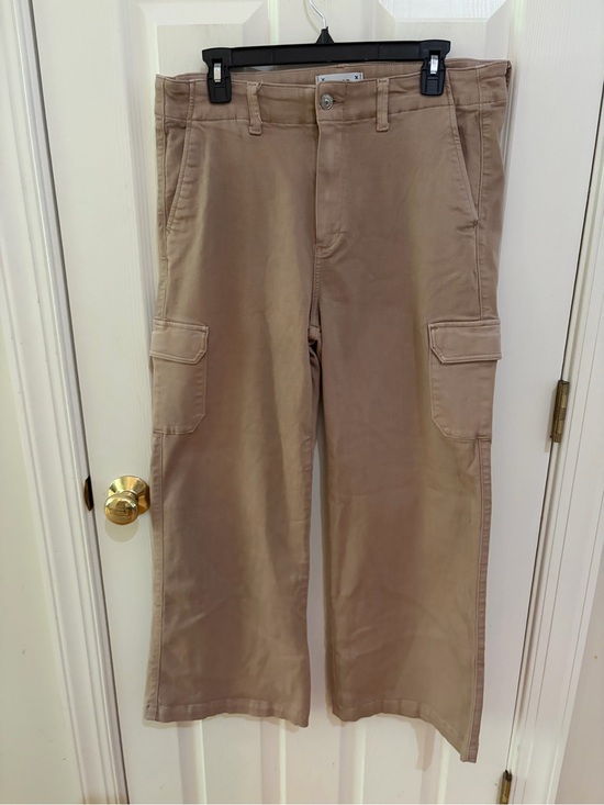 PAIGE Pants - PAIGE Women's Cargo Wide Leg Pants Size 31 Taupe Beige Stretch Utility Pants
